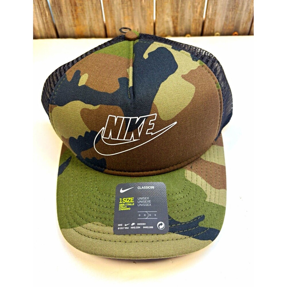 Nike Camo Trucker Hat Mesh Back Adjustable One Size Unisex Adults